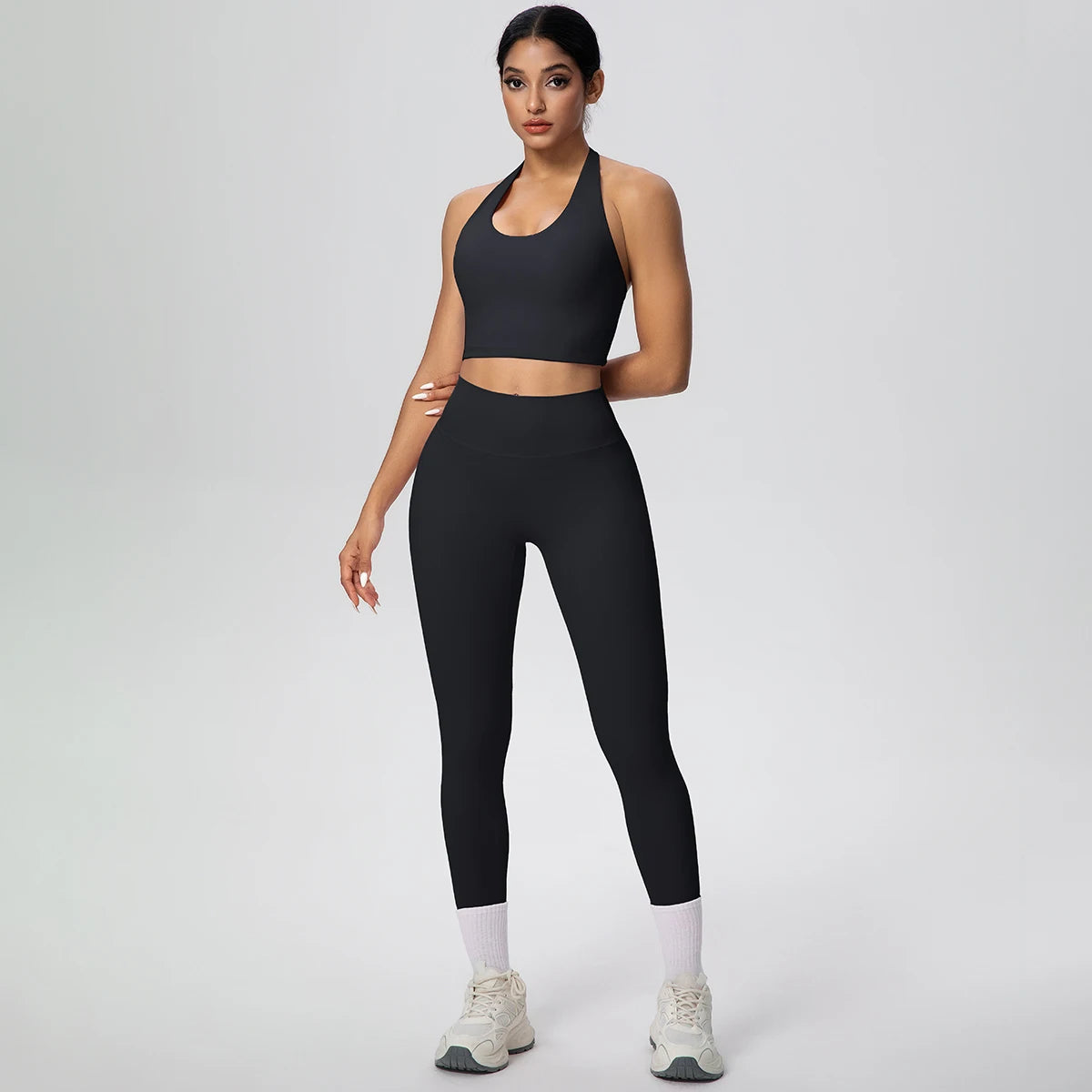 2PCS/set Yoga Set for Woman's Sexy Backless Halter Bra Sports Top Quick Drying Legging Summer Gym Fitness Pants Yoga Set