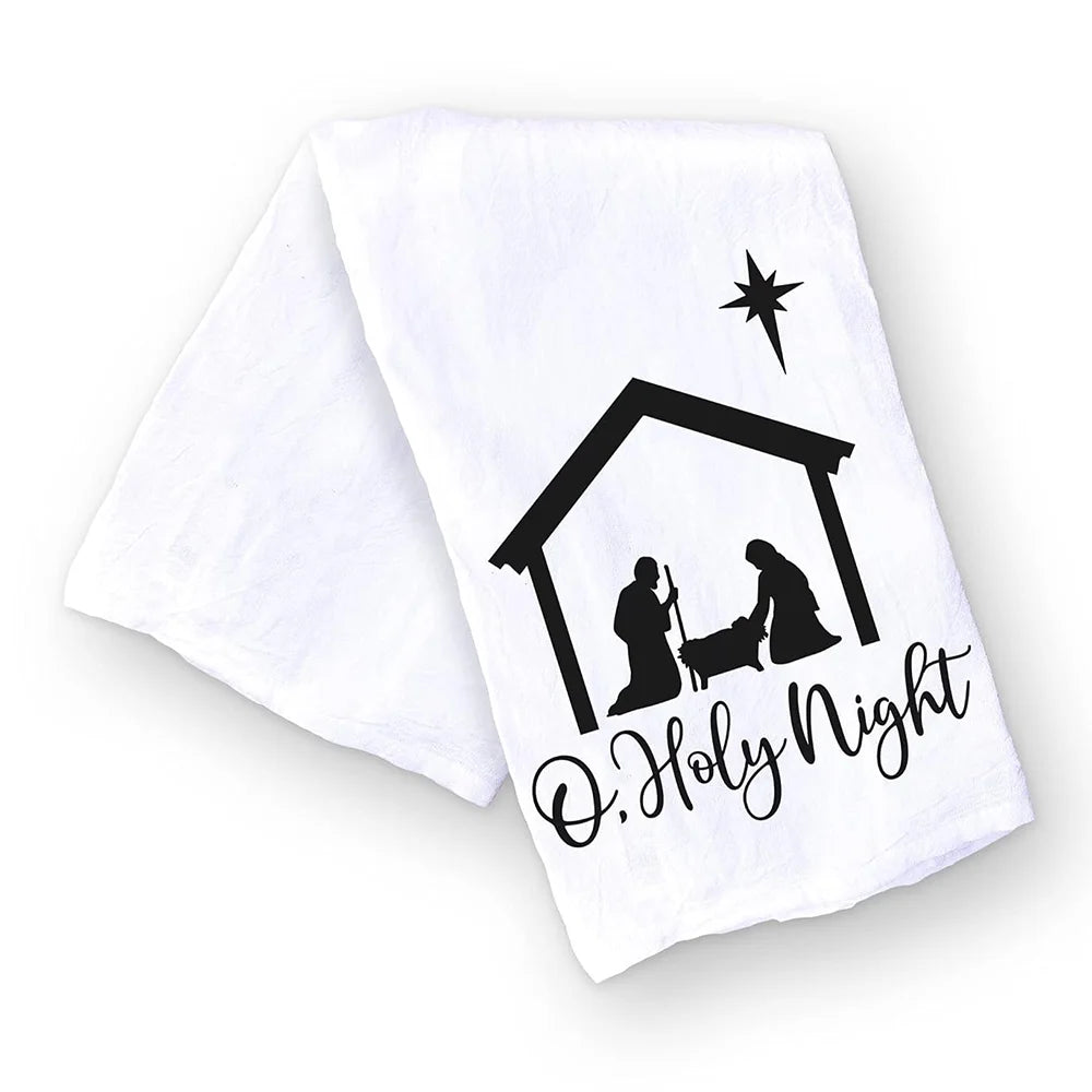 Christmas Kitchen Towel Christmas Dishwashing Hand Towel Seasons Greetings Housewarming Hostess Gift Christmas Winter Home Decor