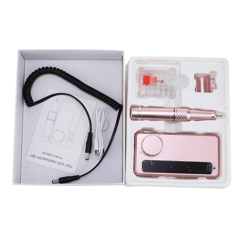 New 45000RPM Professional Electric Nail Drill Machine Low Noise Rechargeable Nail File Nails Accessories Gel Nail Polish Sander