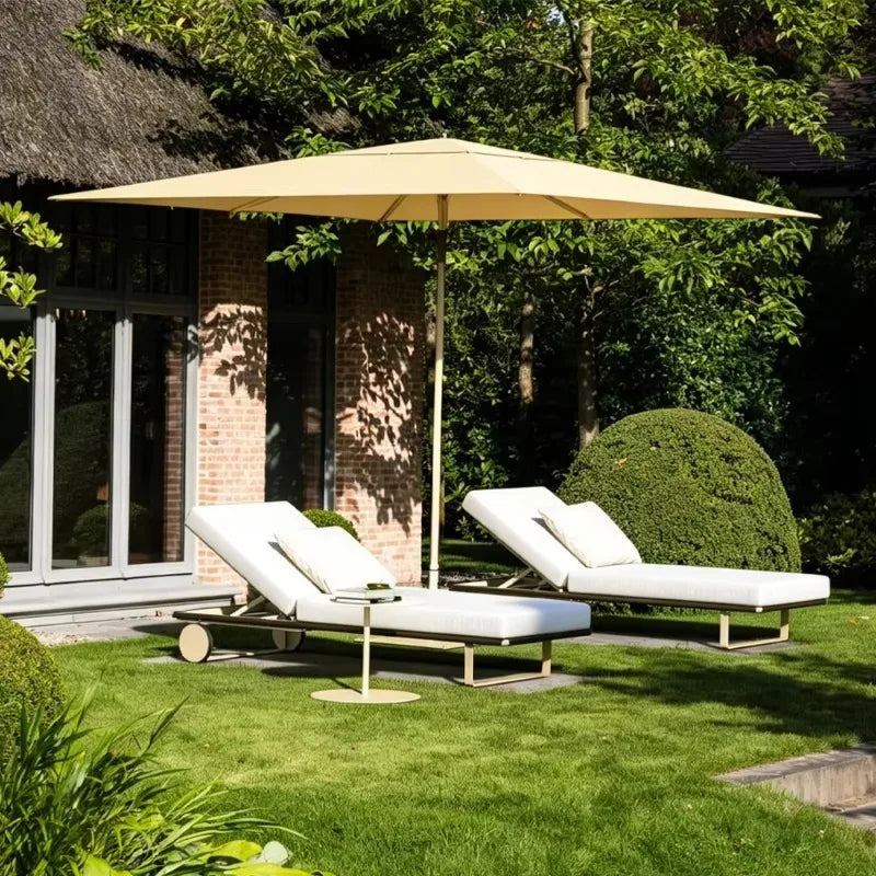 Outdoor Sun Lounger Full-Welded Aluminum Frame