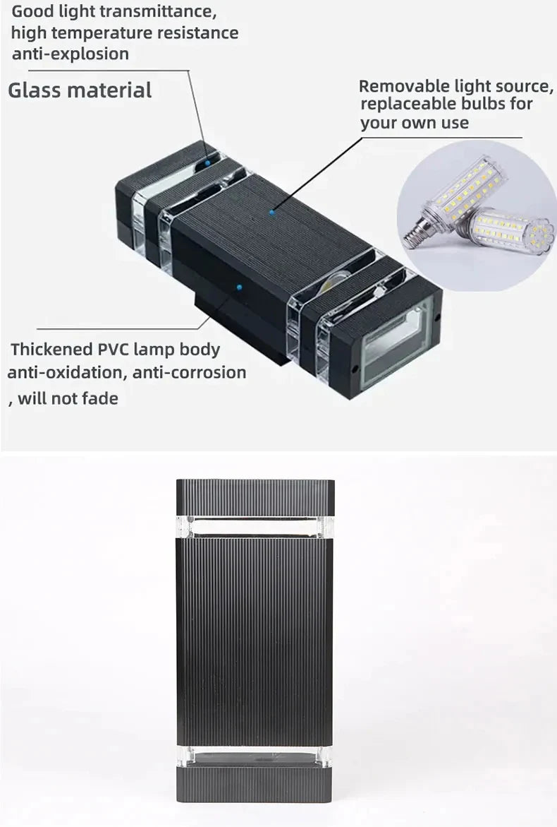Outdoor LED Wall Lights E27 Up Down Exterior Wall Sconce IP65 Waterproof Led Sconce Lamp for Porch Front Door Garden Wall Lamp