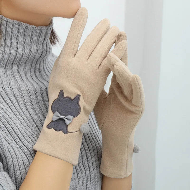 New Grace Fashion Lady Gloves Women Winter Vintage Touch Screen Driving Keep Warm Windproof Glove Mittens Dropshiping G072