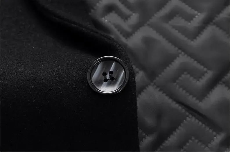 New Men Woolen Business Casual Trench Coats Man Long Jackets Winter Overcoats Male Cashmere Trench Coats Woolen Blends Coats 5XL