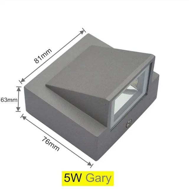 LED Wall Lamp IP65 Outdoor Waterproof Garden Porch Lighting Lamp 5W 10W Modern Simple Aluminum Indoor Wall Light