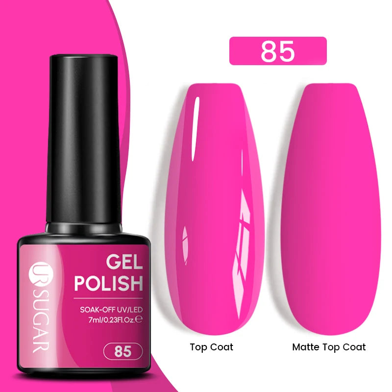 UR SUGAR 7ML Valentine’s Day Gel Nail Polish 107 Colors Classic Black Red Glitter Semi Permanent Autumn Soak Off UV Gel Varnish