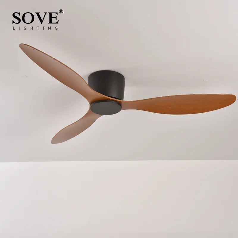 Modern Led Ceiling Fan Without Lights DC Motor 6 Speeds Timing Fans 17CM Low Floor Loft Remote Control Decorative Fan With Light