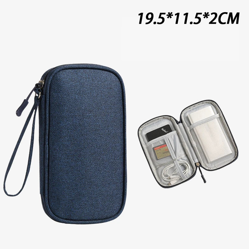 USB Charger Travel Organizer Bag – Mesh-Lined Portable Case for Cables, Adapters & Power Banks, Keeps Tech Gear Tidy