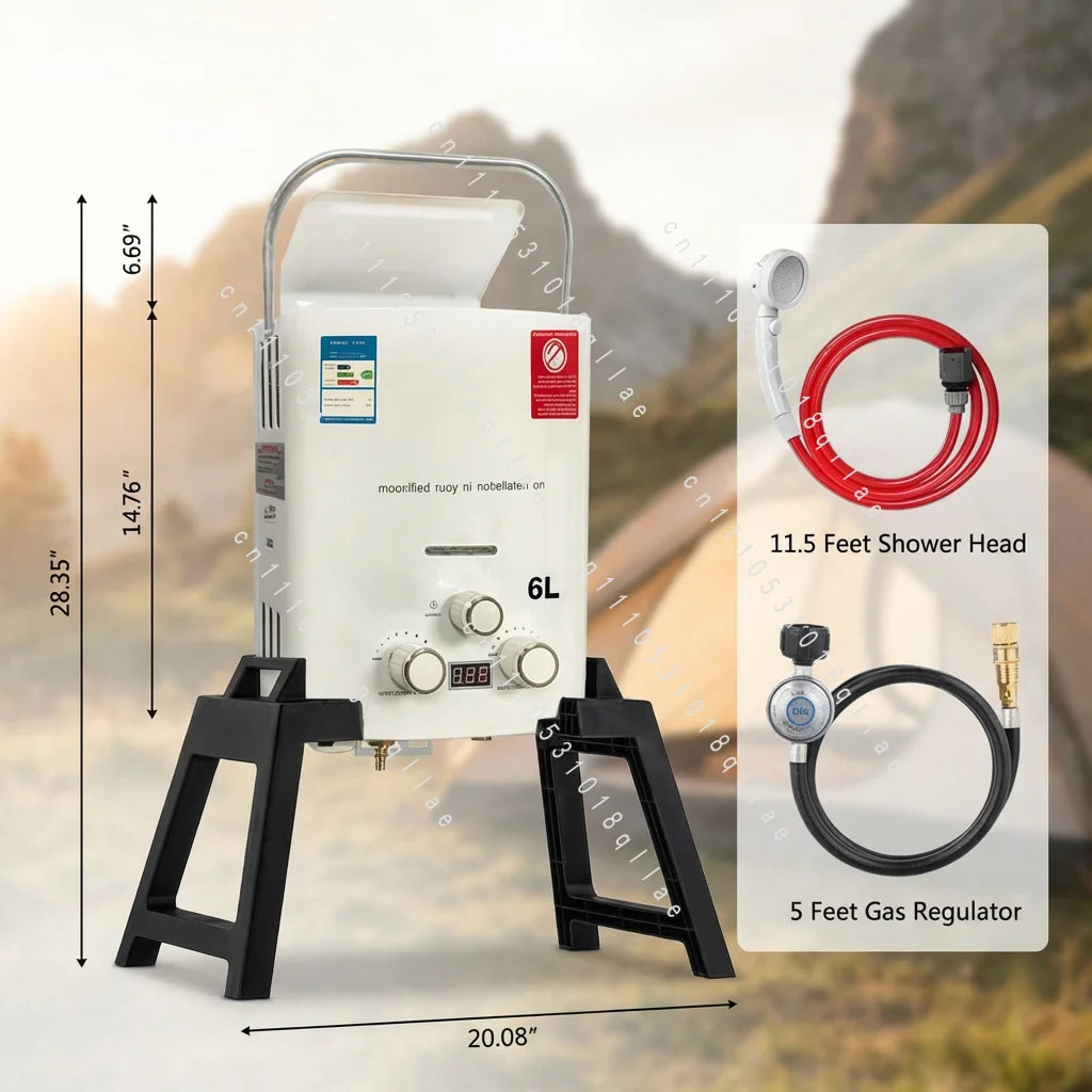New Portable Gas Water Heater for RV Outdoor Camping Handheld Instant Hot Water Device