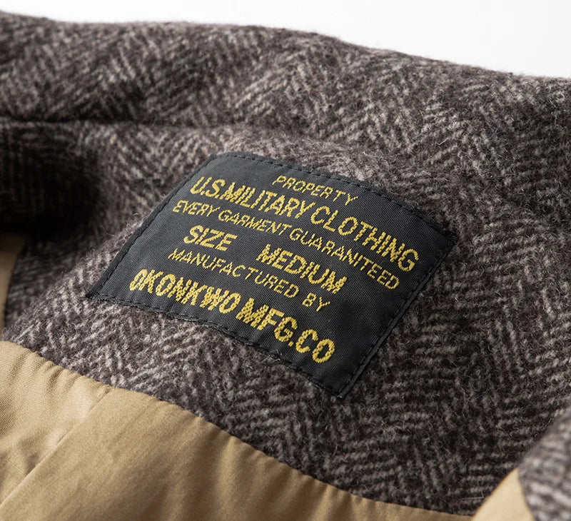 Good Quality Winter Fashion Men's Retro British Tweed Wool Vest Thick Double-Layer Multi-Pocket Suit-Collar Vest Warmth Top Male