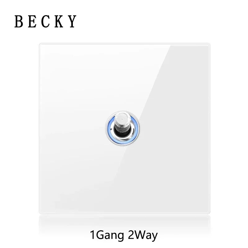 White Tempered Glass Work Driving Arm Wall Light Switch Led Indicator Light EU UK Standard 1/2/3/4gang Bedroom Usb Switch Socket