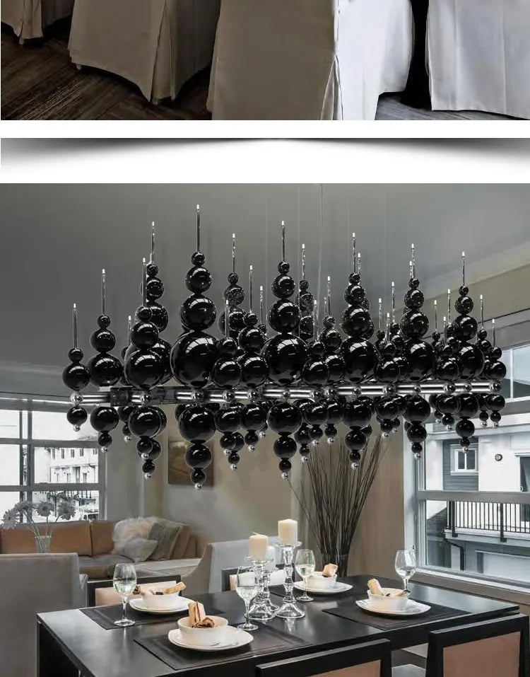 Luxury Living Room Black Chandelier Designer Tears From Moon Chandelier For Ceiling Restaurant Large Dining Table Hanging Lamp