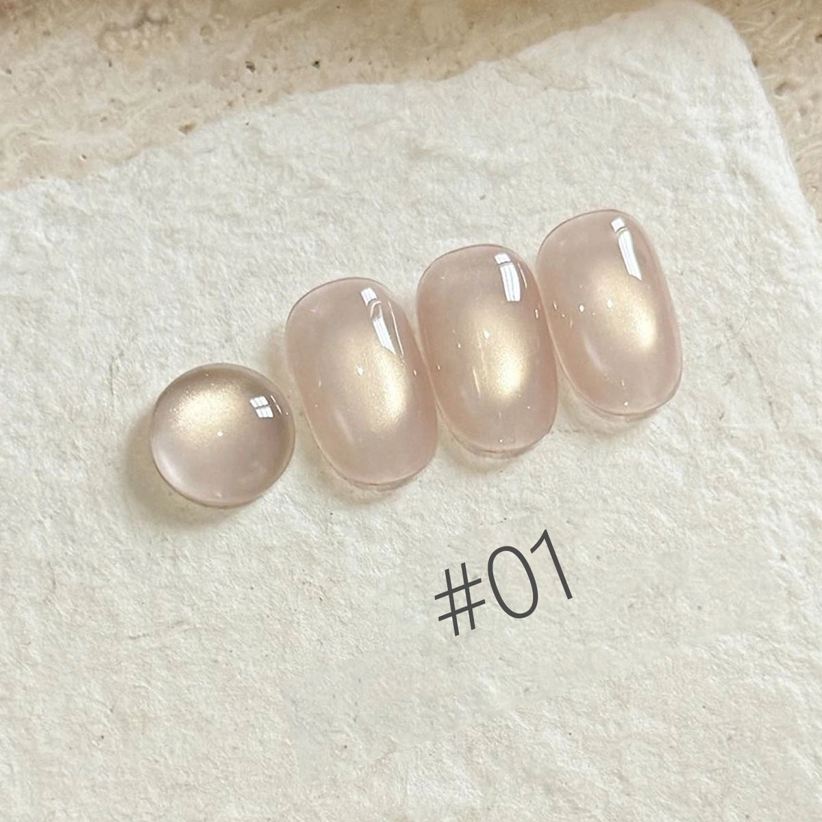 MIANEL 2026 10ML Lover Cat Eye Nail Gel Nude Pink with Sparkling Golden Light Glass Bead for Flattering Cat Eye Manicure