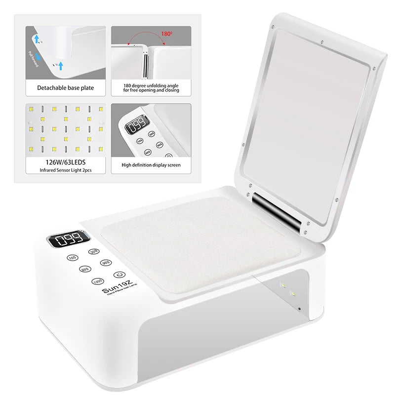 63 LEDS Nail Dryer LED Nail Lamp UV Lamp for Curing All Gel Nail Polish Motion Sensing Manicure Pedicure Salon Tool Big Space