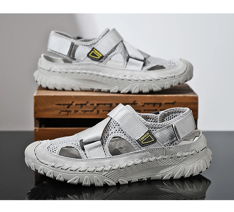 Summer Men Sandals Genuine Leather Mens Casual Shoes Outdoor Men Leather Sandals for Men Beach Shoes Roman mens Shoes