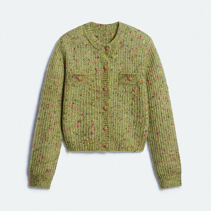 URBANCREW Marled Knit Cardigan — Cropped Casual Layer