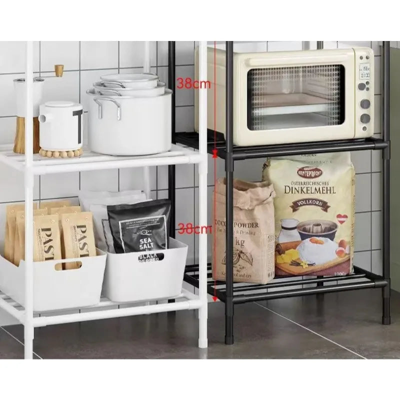 Kitchen storage cart for shelves - multi-level floor-standing household storage unit - bathroom shelf organizer