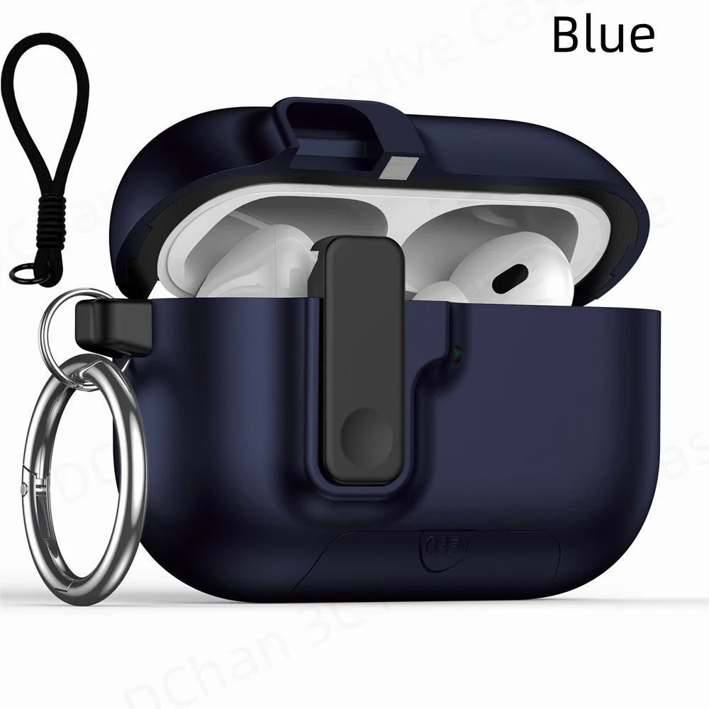 For AirPod Pro 3 Case with Keychain Lanyard Anti Loss Headphone Cover Sand Stone Switch Case for Men Women Air Pods Pro 3 Cases