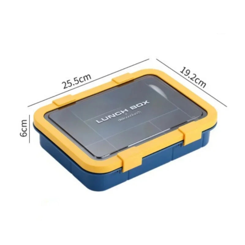 1500ML Bento Box Portable Lunch Box Kids Students Office Lunch Box with Spoon Fork Leakproof Microwavable Food Storage Container