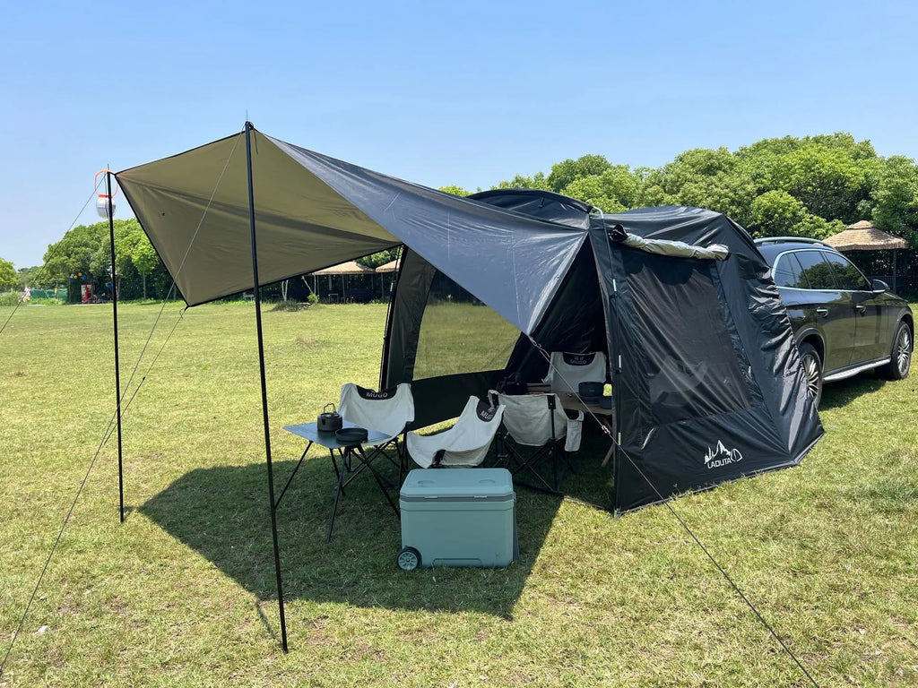 Camping Car Box Docking Tent, Portable Waterproof Car Rear Tent, 3-4 Person Extension Tent, Sunshade Tunnel Tent Outdoor