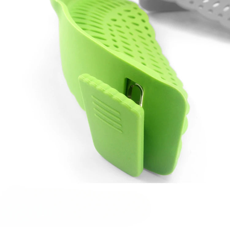 Silicone Strainer Clip-on Pan Pot Side Drainer Fruit Vegetable Noodle Drainage Filter Pour Baffle Colander Kitchen Gadgets