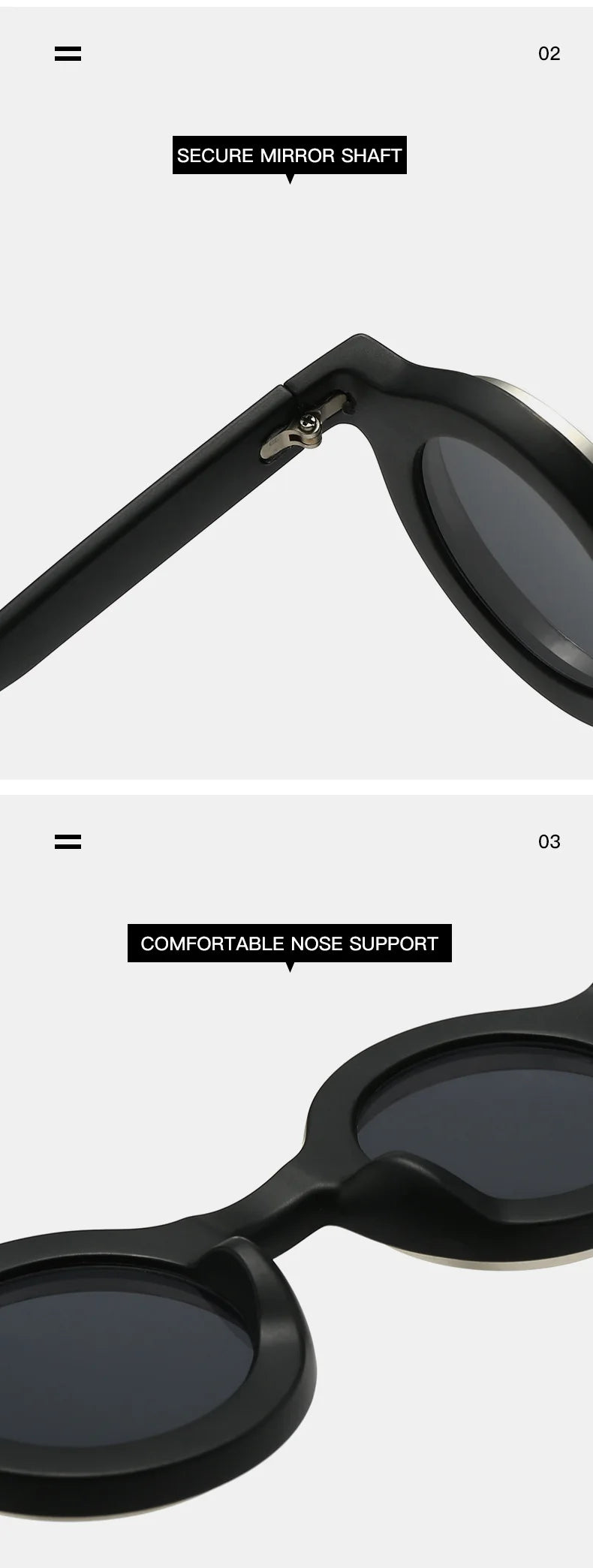Men Sunglasses Fashion Retro Round Sun Glasses Classic Trendy Circular Outdoor Photography Accessory Eyewear UV400 Eyeglasses