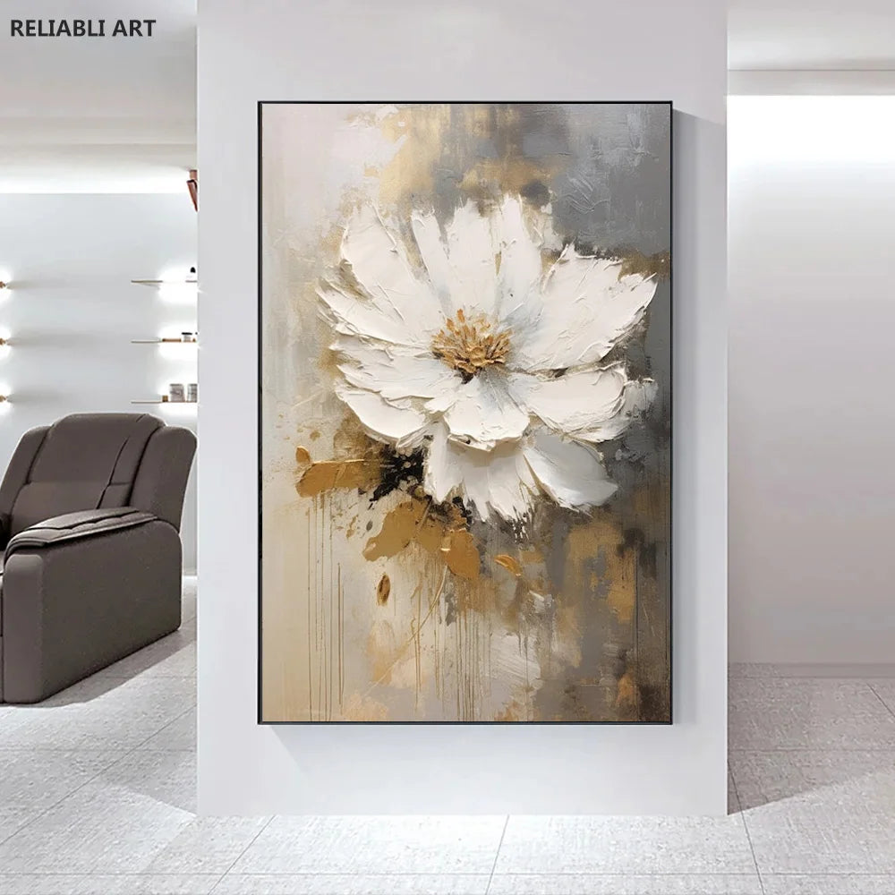 Modern Light Luxury Living Room Decor, Abstract Flower Art Posters,Home Decoration, Prints Canvas Wall Picture,Unframed