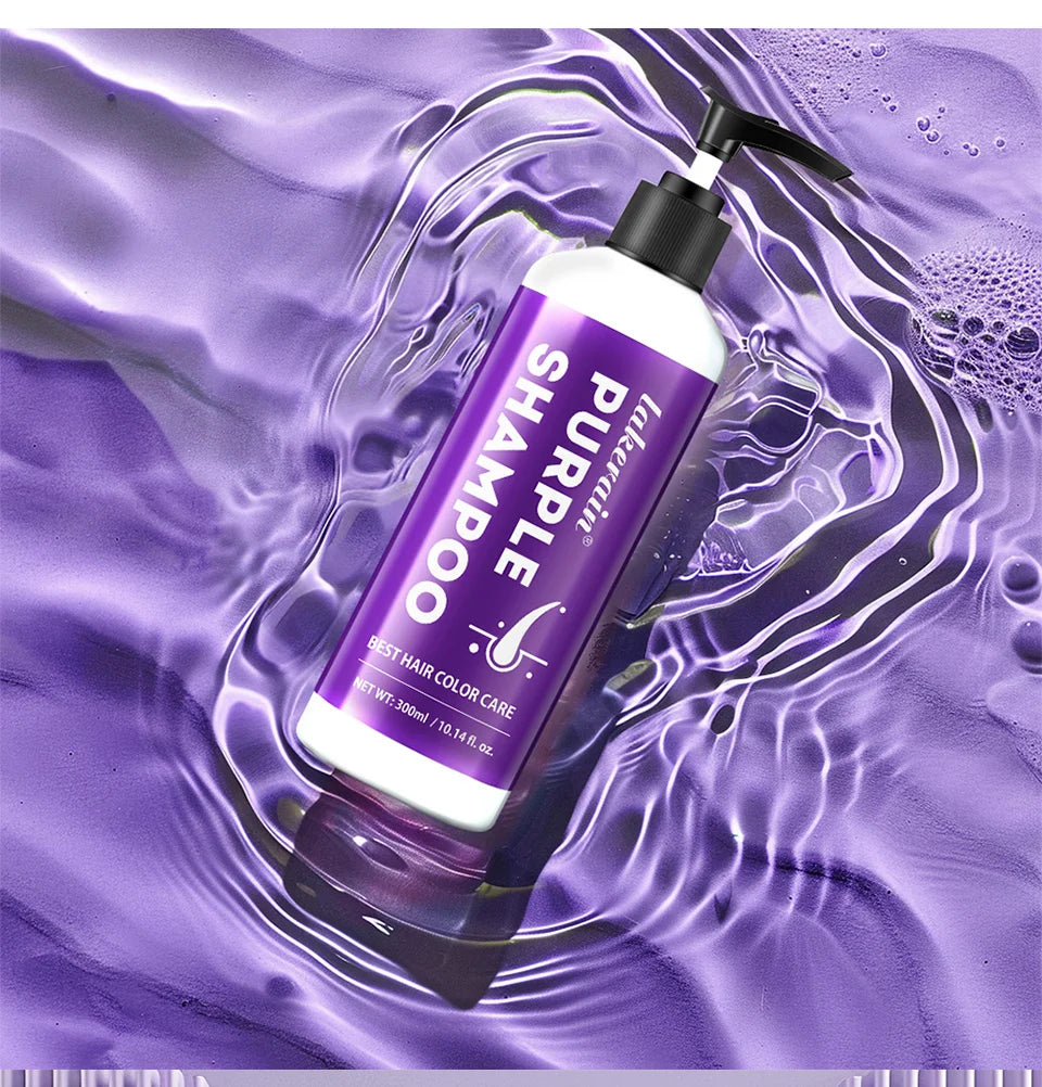 Hair Care Color Lock Purple Shampoo 300ml Anti-Brassiness Yellow Tones Removal Hair Color Protection & Moisturizing Hair Shampoo