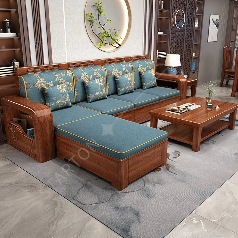 2025 Easy Installation Living Room Sofas Wooden Living Room Furniture Wooden Sofa Frame Fabric Sofa Covers