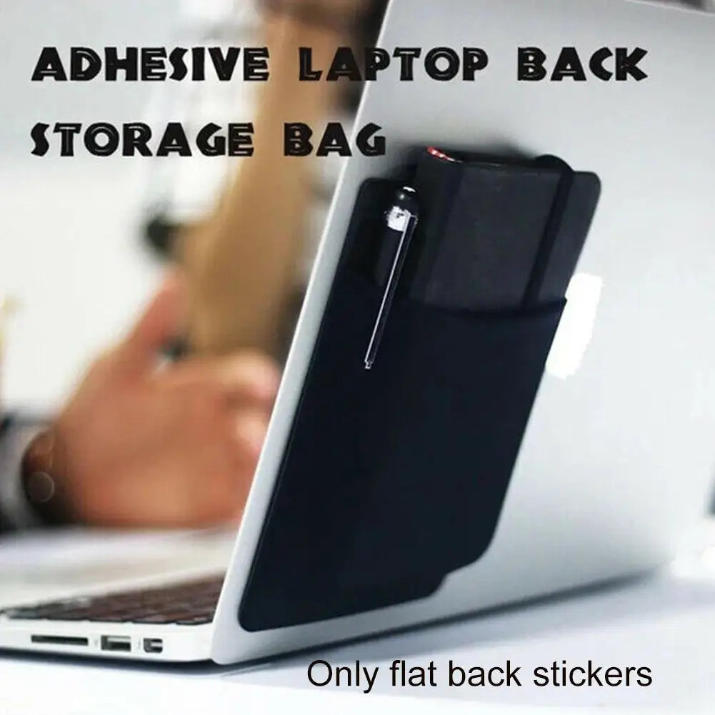 1pcs NEW Self Adhesive Laptop Rear Storage Bag for Mouse Digital Hard Drive Pen Pocket Pouch Laptop Accessories
