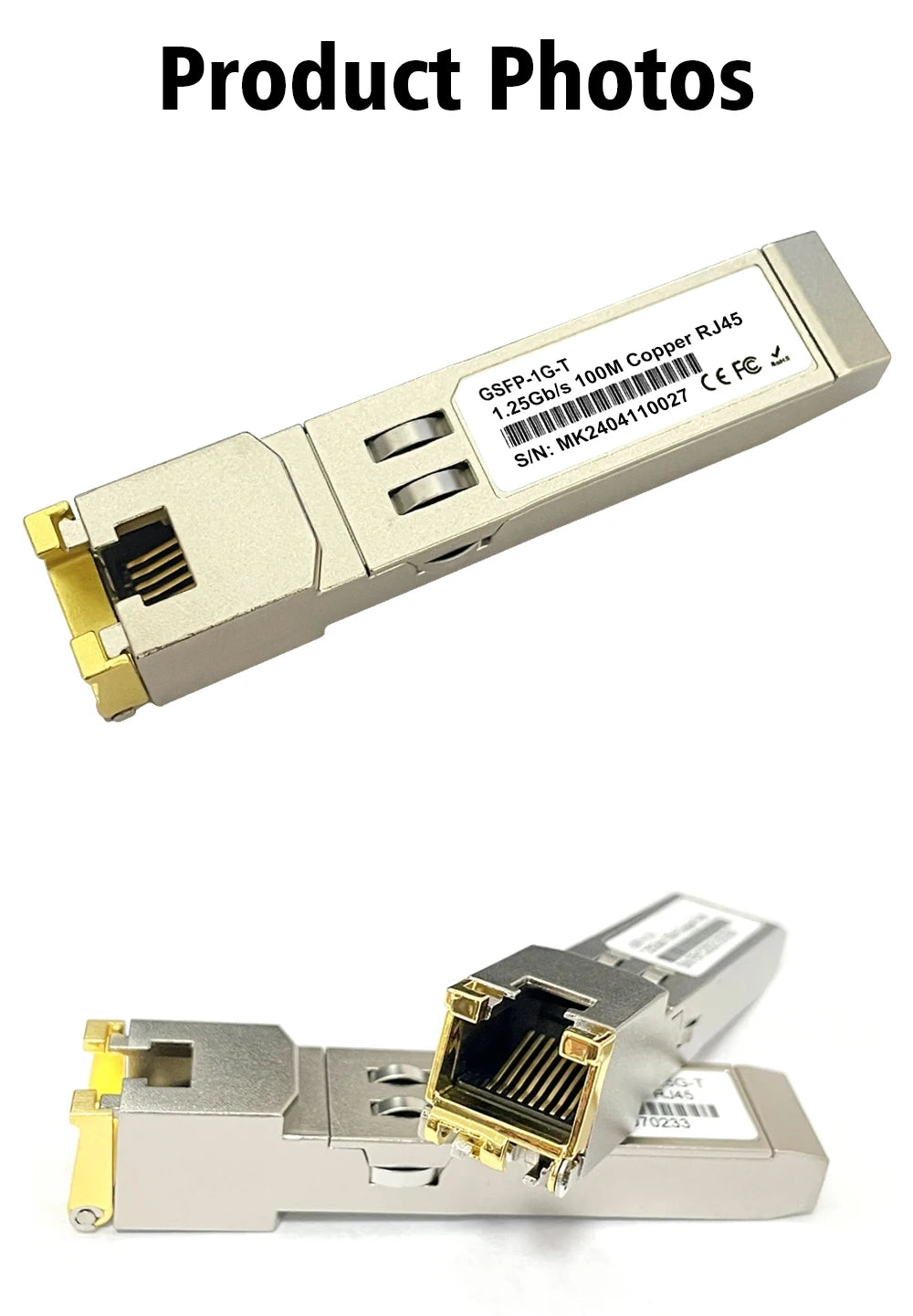 Gigabit SFP to RJ45 1Gb Transceiver Module 1000BASE-T 100m RJ45 Copper For Mikrotik,Ubiquiti,TP-Link,Zyxel...Fiber Equipment