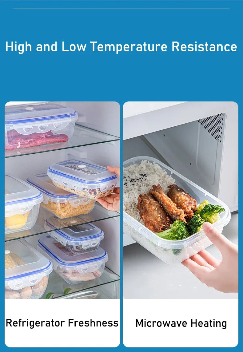 1/3PCS Vacuum Food Storage Box Storage Container Fridge Organizer Microwave Safe Fresh-Keeping Sealing Box Food Dispenser