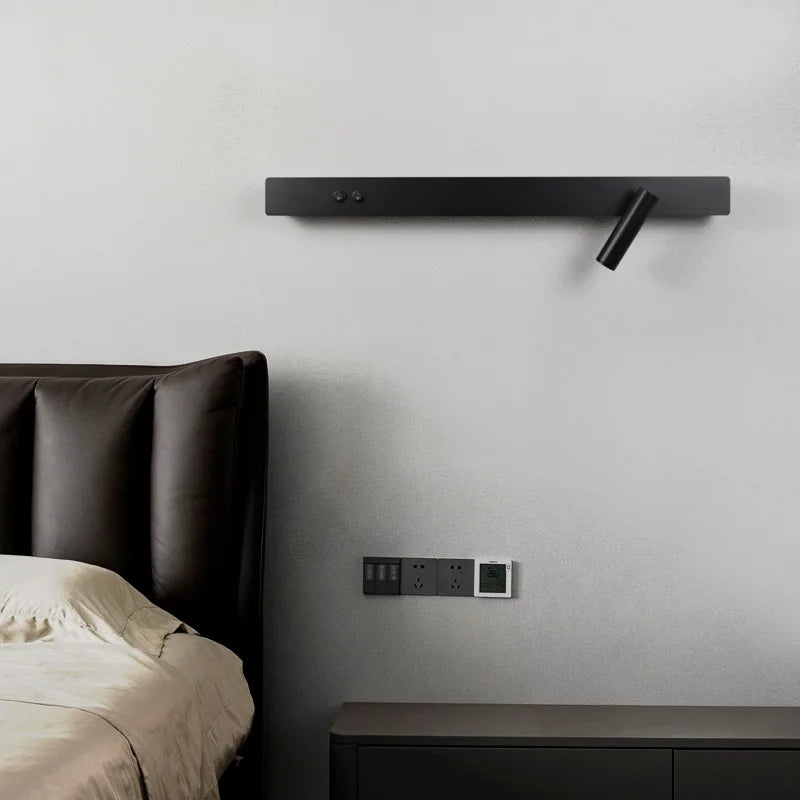 Modern LED line wall lamp indoor with switch rotating wall lamp simple living room bedroom bedside atmosphere lamp home light