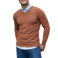 Men's V Neck Sweater Knitted Pullover Casual Soft Lightweight Long Sleeve Dress Sweater Autumn Breathable Slim Fit Sweaters
