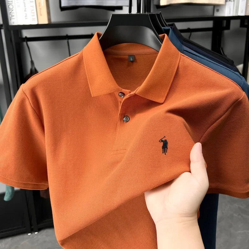 Designer brand 100% cotton short sleeve polo shirt fashion luxury pony embroidery men's summer casual high-quality Paul T-shirt