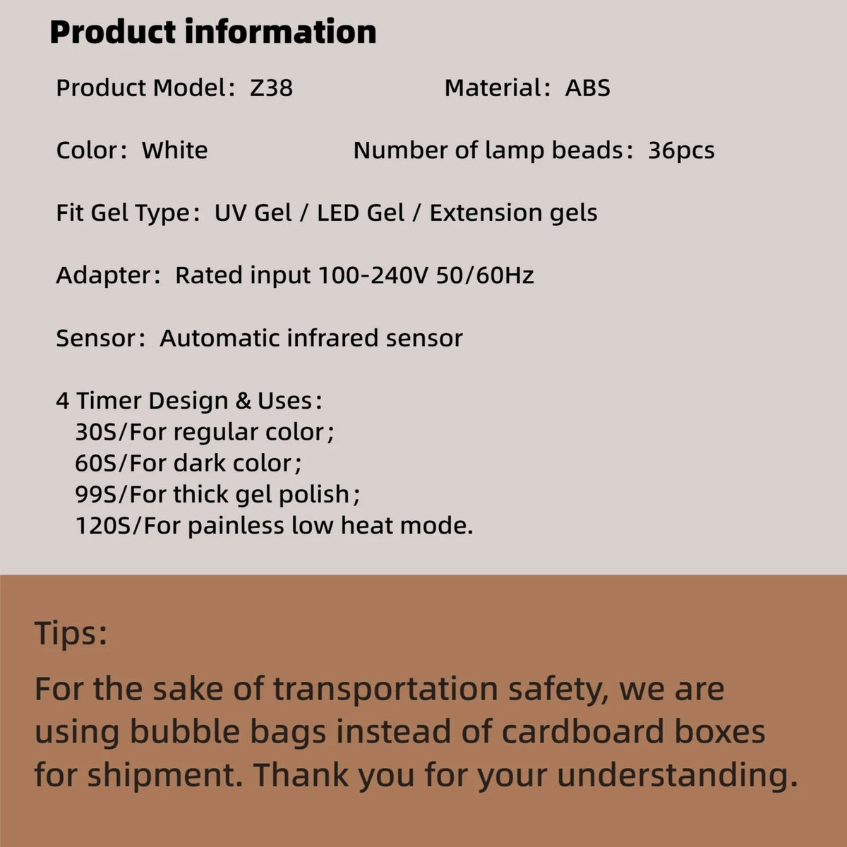 Professional UV Nail Lamp 36 LED High Power Smart Auto Sensor Fast Curing Gel Drying Light for Manicure And Pedicure