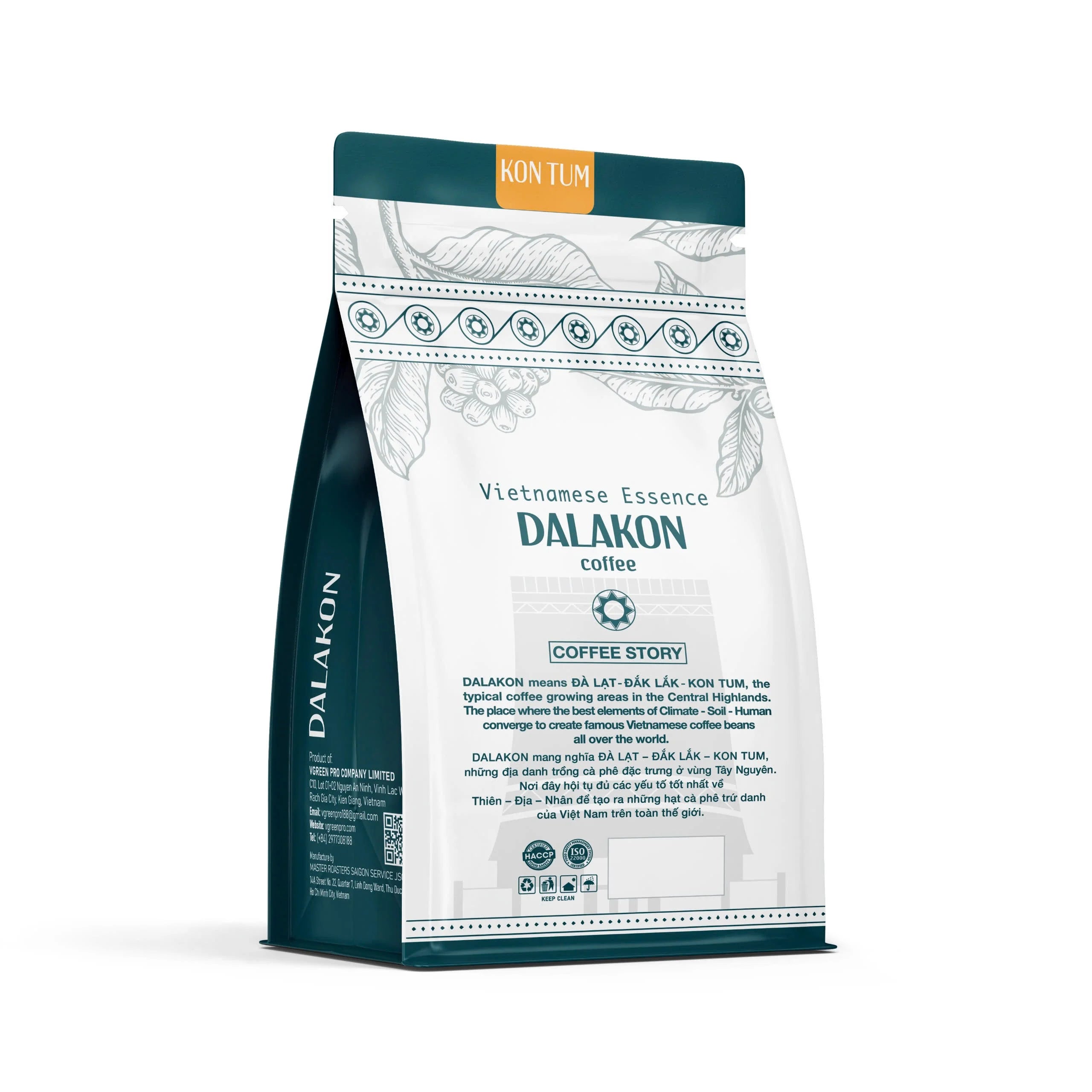 Dalakon Kon Tum Robusta Ground Coffee 0.25g Premium Light Roast Sweet Taste Caffeinated Vietnam 24 Months Factory Price Bag