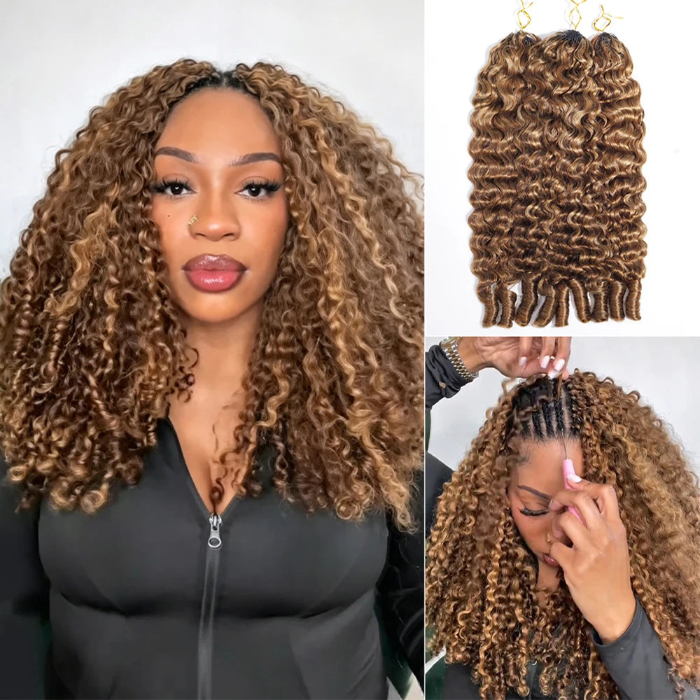 Highlight Miracle Knots Feather Crochet Human Hair For Braiding 100% Human Hair Extensions Burmese Curly Crochet Hair Braids
