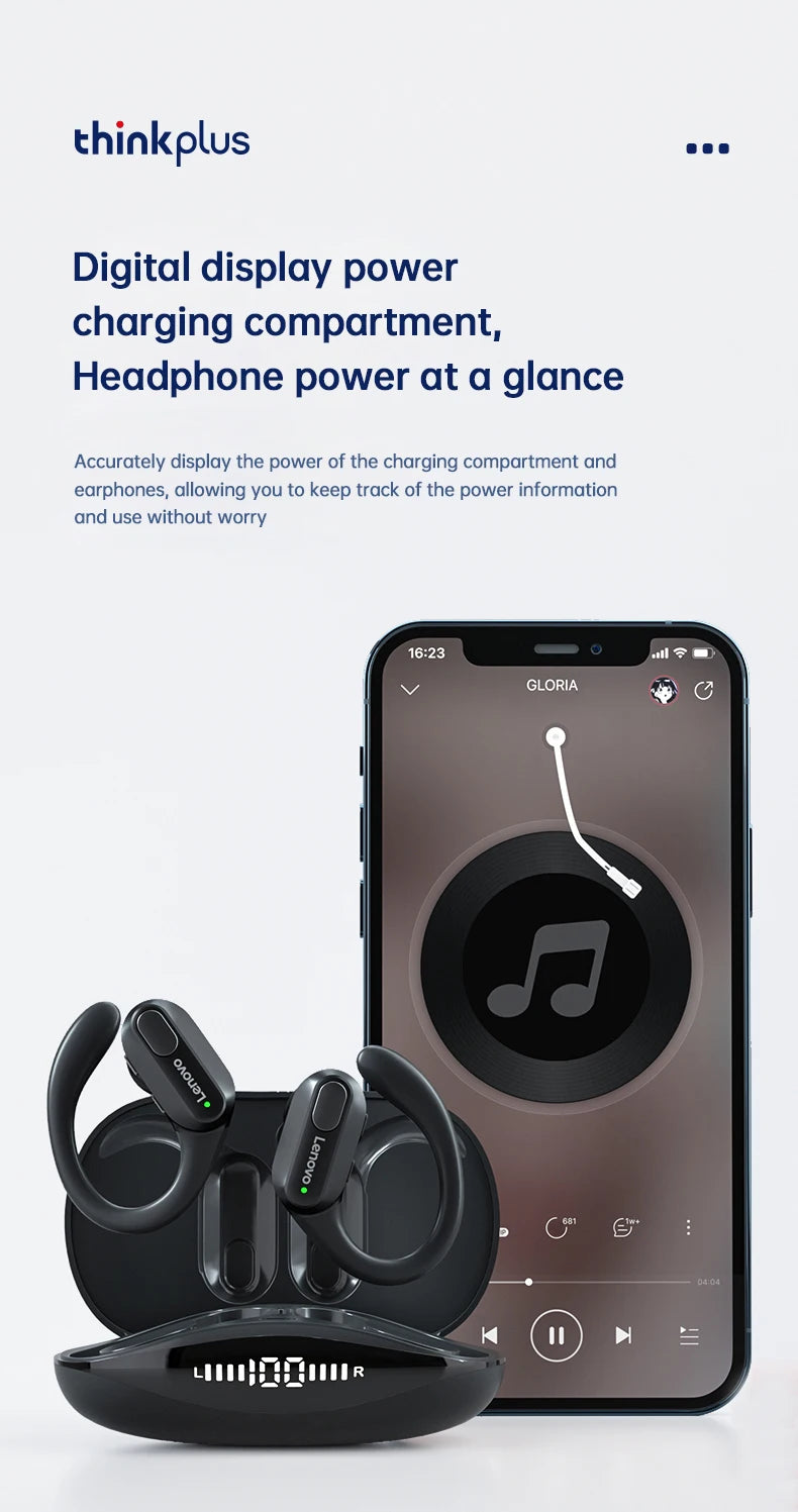 Lenovo XT80 Bluetooth Wireless Earbuds ENC Call Noise Reduction HiFi Stereo Touch Control Type-C Charge Sports Headset with Mic