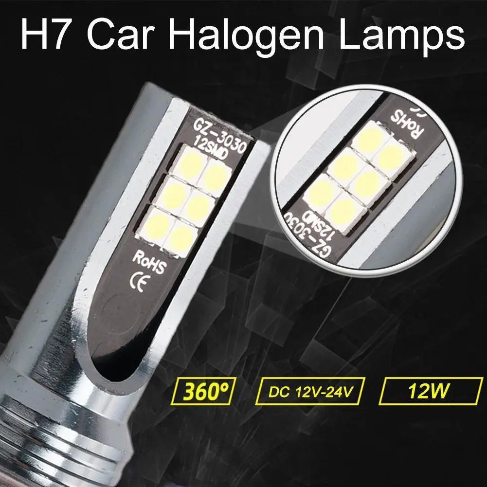 H1/H3/H4/H7/H11 LED Headlight Bulb Beam 12V 12W High Power LED Car Light Headlamp 6000K Auto Headlight Bulbs 12000LM