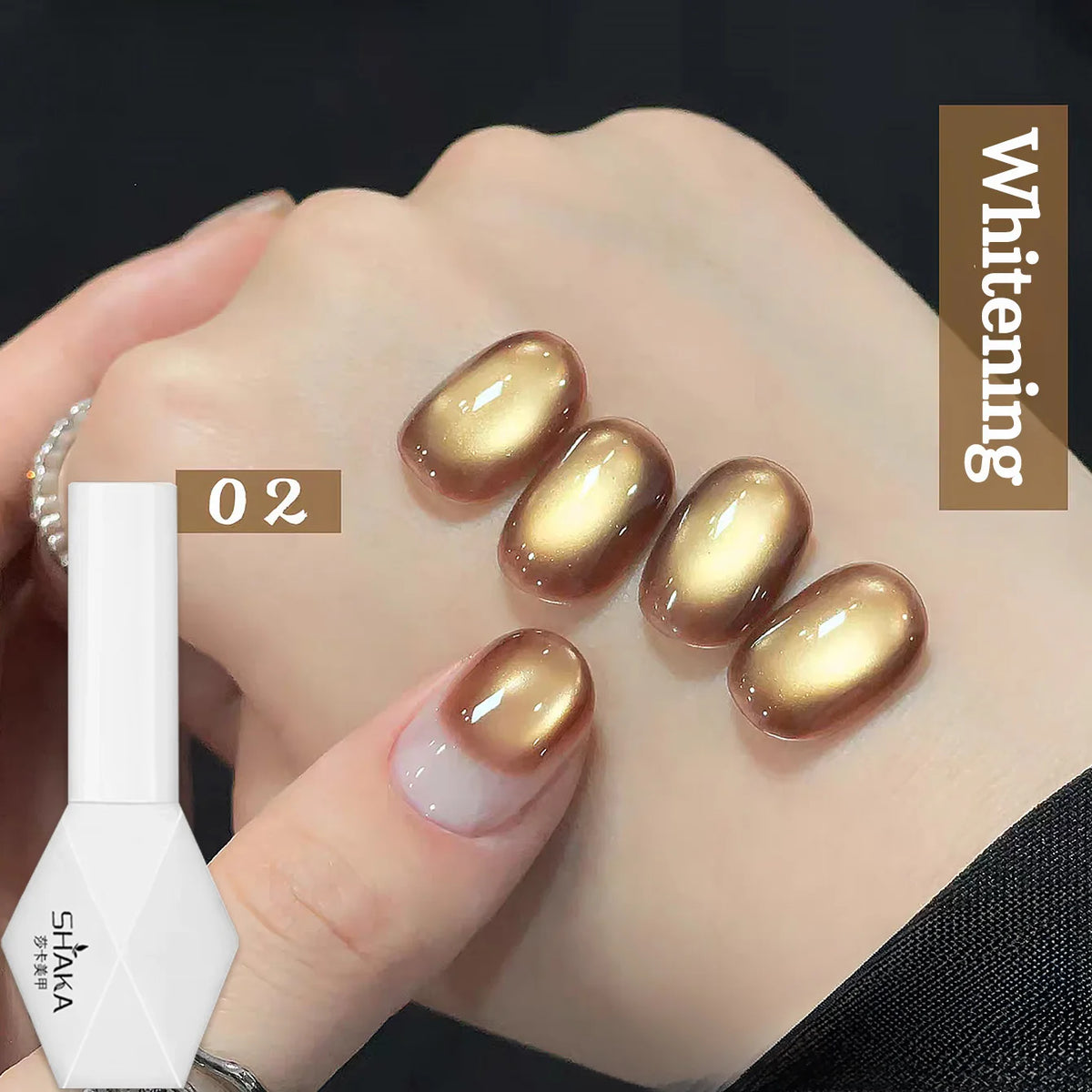 1-4pcs WS Autumn Winter Nails Pink Gold Cat's Eye Gel Nail Polish Glue Super Flash Golden Pink Porcelain White Glass Beads Gel
