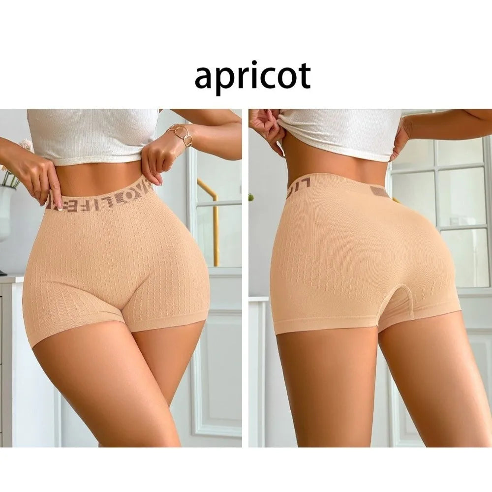 Multiple Sizes High Waisted Yoga Briefs Ribbed Soft Boxer Shorts Breathable Seamless Short Underwear Daily Wear