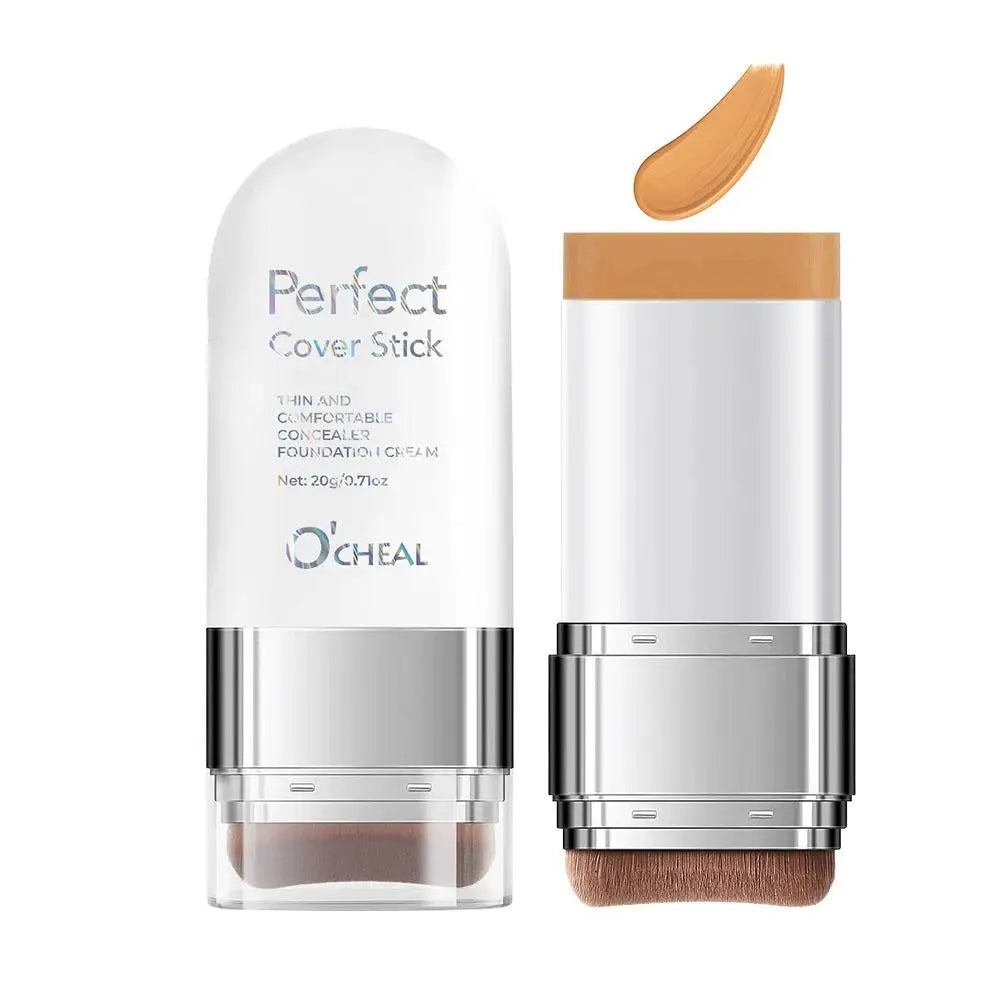 2-in-1 Concealer Foundation Stick Perfect Cover For Acne Marks & Dark Circles, For Daily Makeup Long-lasting Foundation Cream