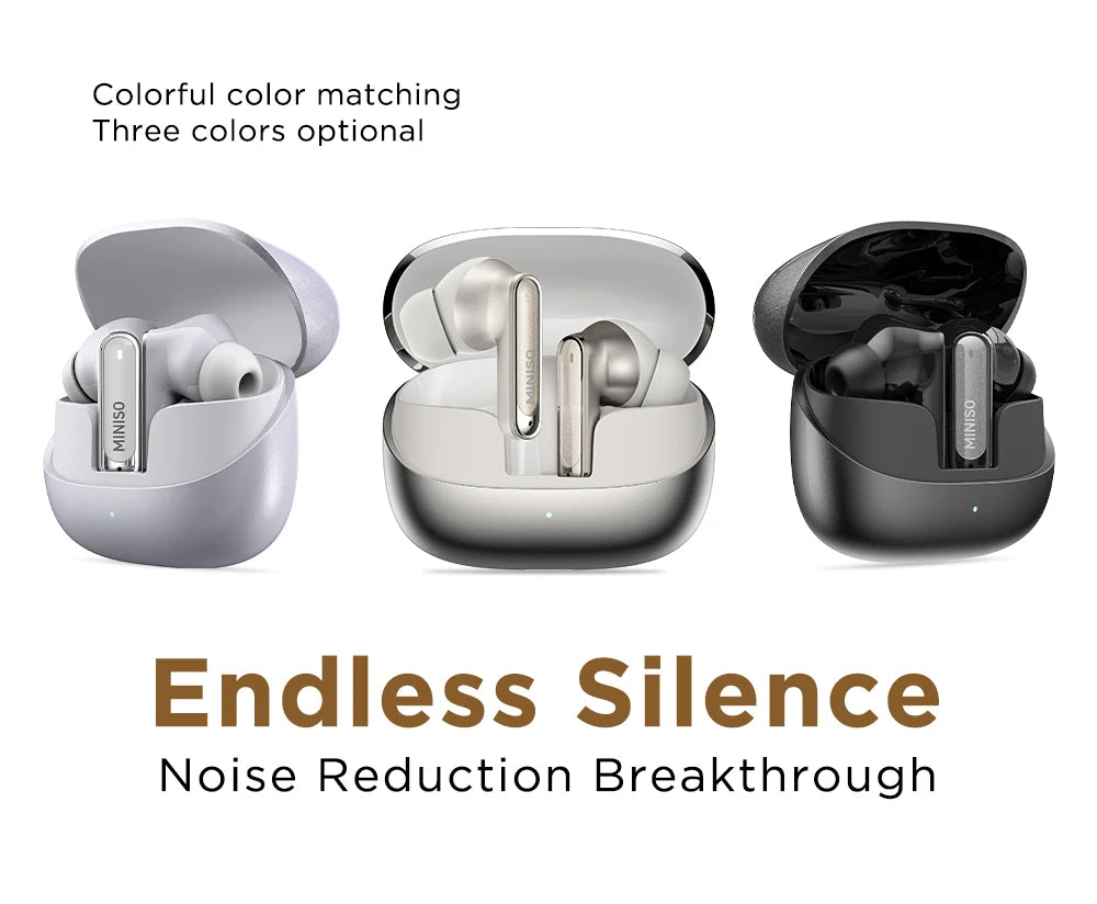 MINISO MS106 Bluetooth V6.0 Earphones TWS In-Ear Wireless Headphones AI Translator Earbuds Comfortable Ultra-light Earbuds