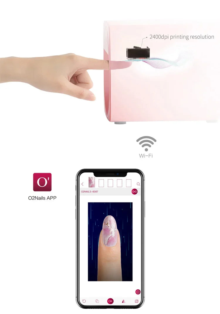 2026 O2nails X11 3D Smart Nail Printer, Portable Automatic Nail Art Printing Machine for Salon & Home DIY.