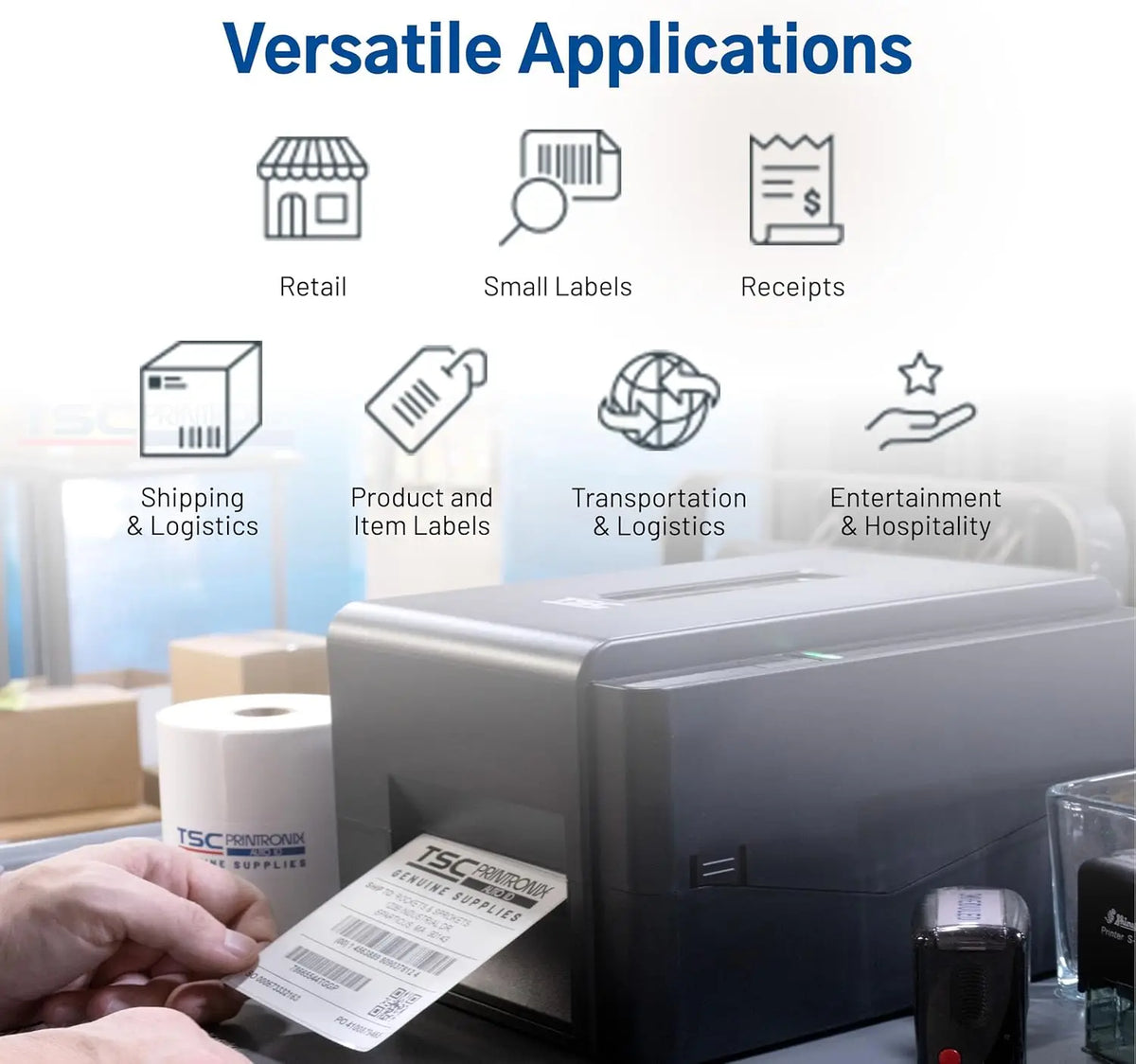 High Efficiency Thermal Transfer Desktop Smart Printer TE210 TE310 Shipping Label Sticker Printer For Logistics Express