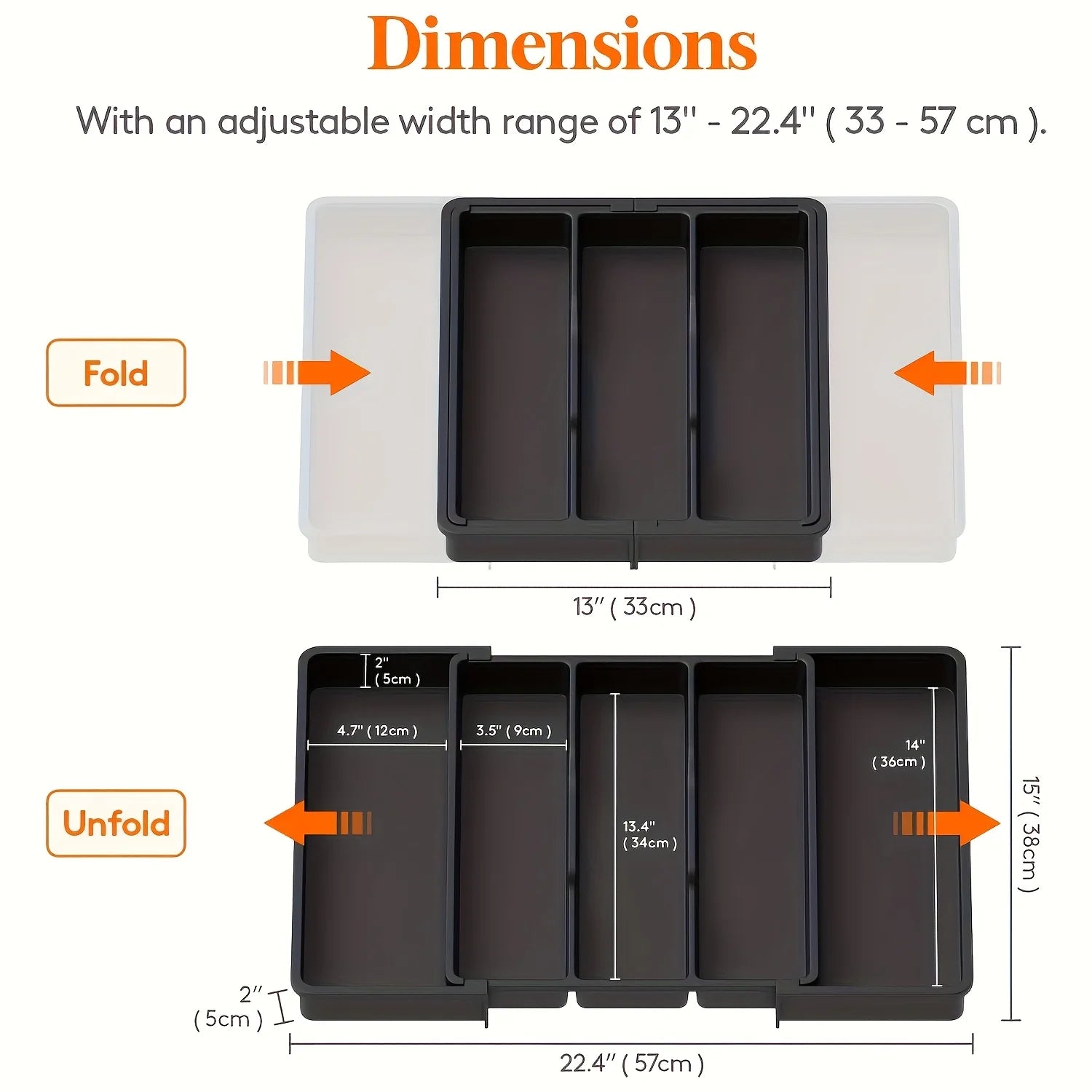 Expandable & Adjustable Large Plastic Kitchen Utensil Organizer - Cutlery Holder & Tool Divider，Kitchen Utensil Organizer