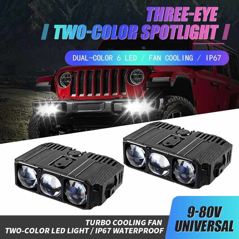 Waterproof Work Light Super Bright 9-80vMini Projector Car LED Light External Auxiliary Light for Car SUV Motorcycle Light