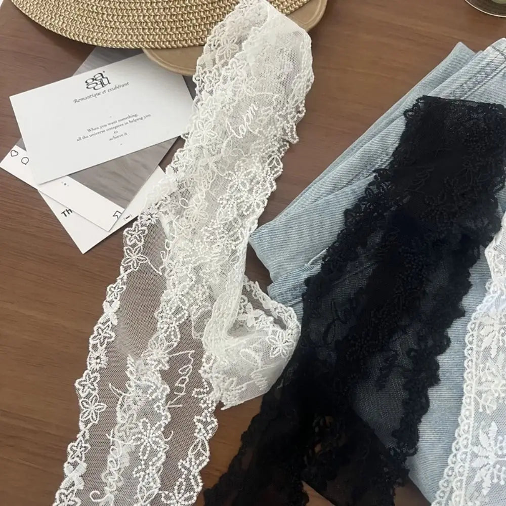 Korean Y2k Long Lace Waistband Floral Thin Lace Waist Belt Tie Up Bow Dress Jeans Belt Summer