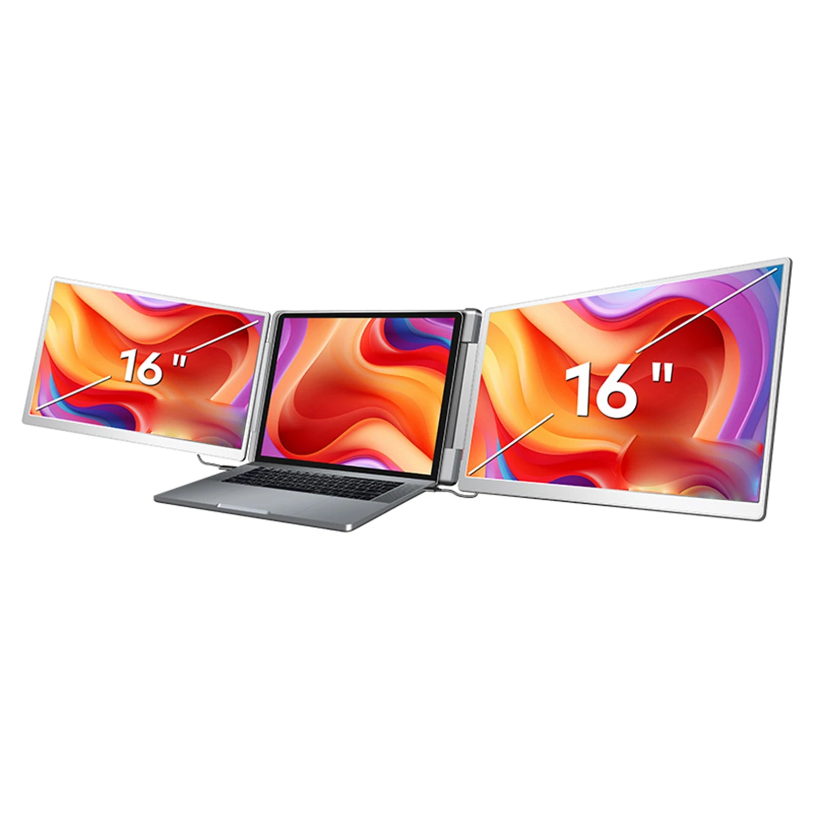 16" Laptop Screen Extender 1200P FHD Portable Triple Monitor for12-18.5" Laptop Folding Monitor Extender with Kickstand Carrying