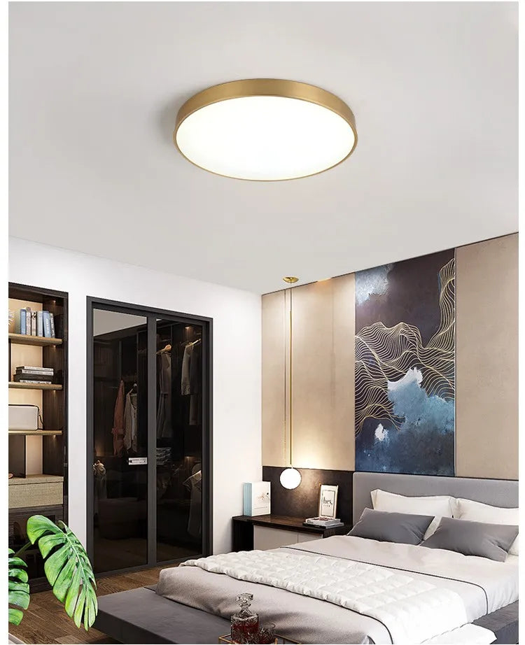 Modern LED Aisle Ceiling Light Lamps For Bedroom Corridor Garage Cloakroom Balcony Indoor Lighting Fixtures Simple Golden Round
